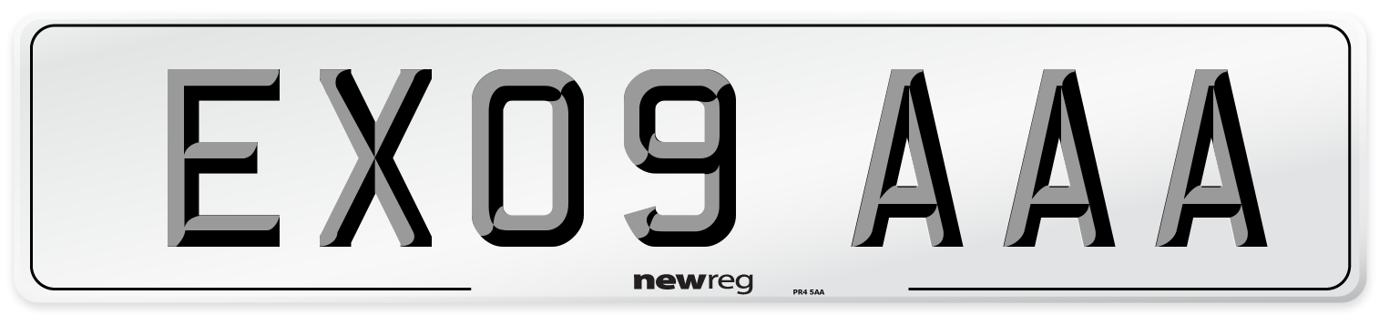 EX09 AAA Number Plate from New Reg